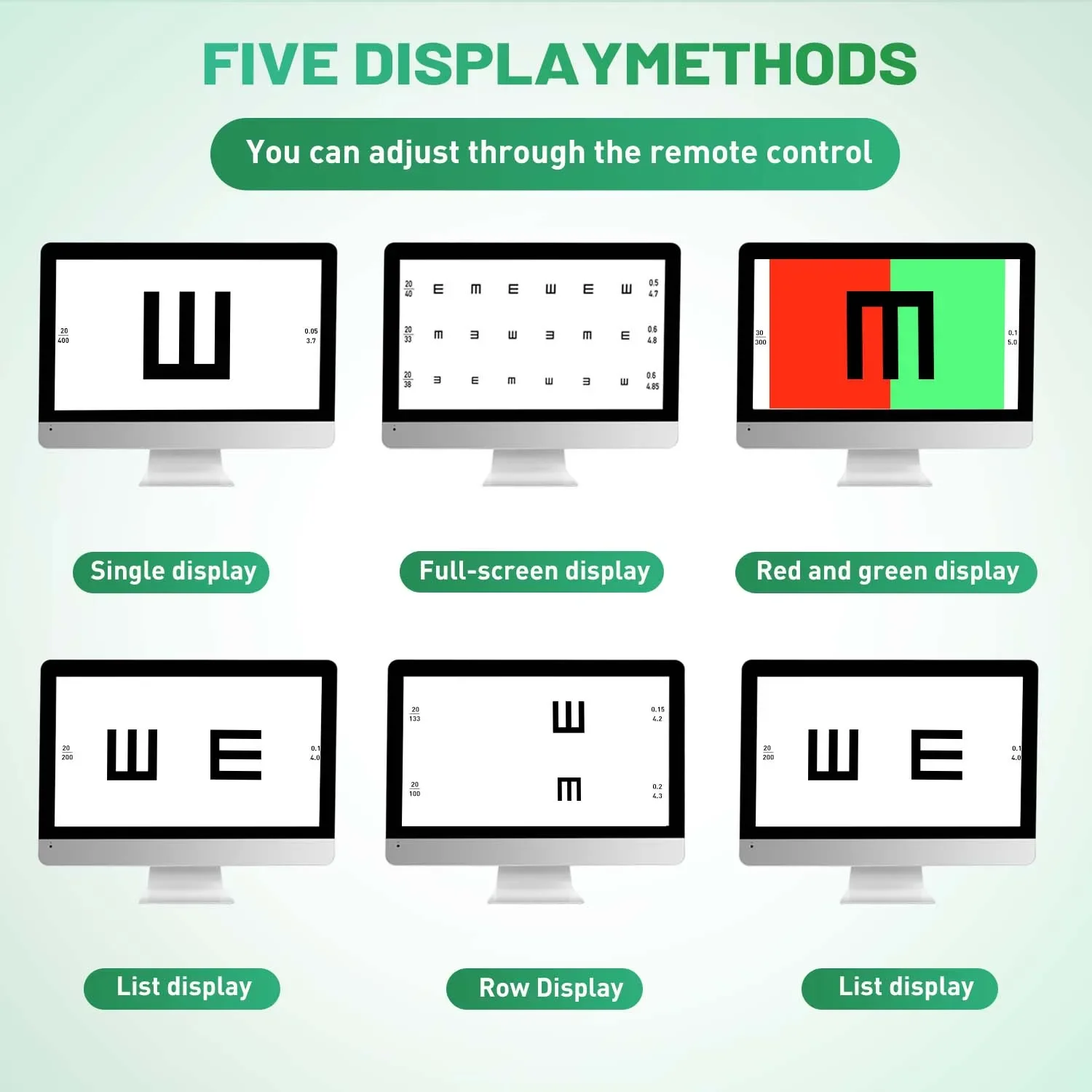 21.5 Inch LCD Digital Visual Acuity Chart Optical Testing Monitor Eye Testing Chart Optotype Display